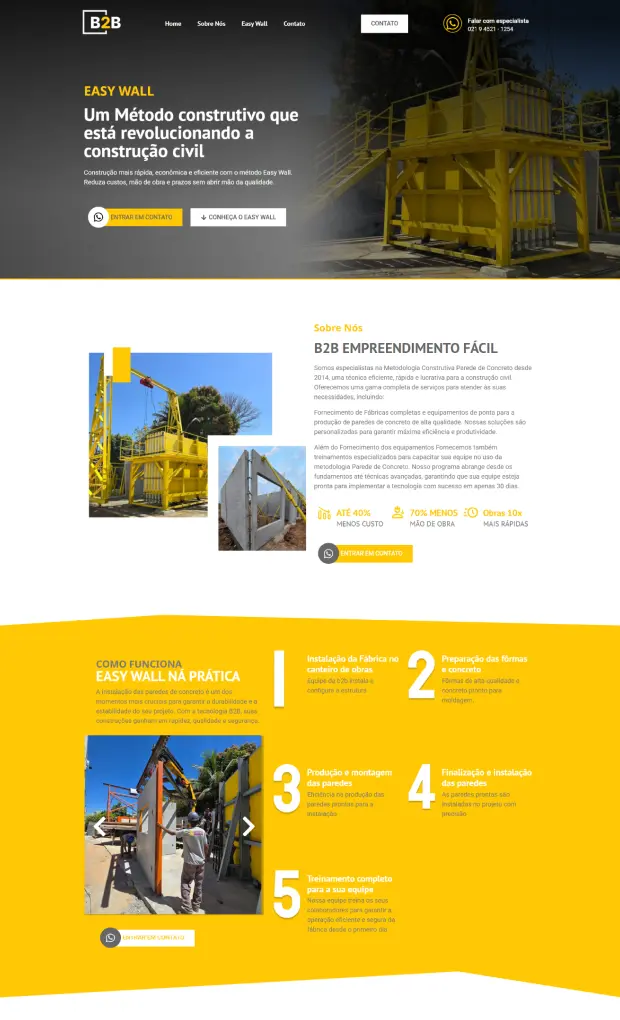 Topo da landing page da B2B Empreendimento Fácil